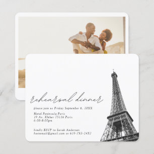 Tarjeta de envoltorio de cena de la Torre Eiffel d