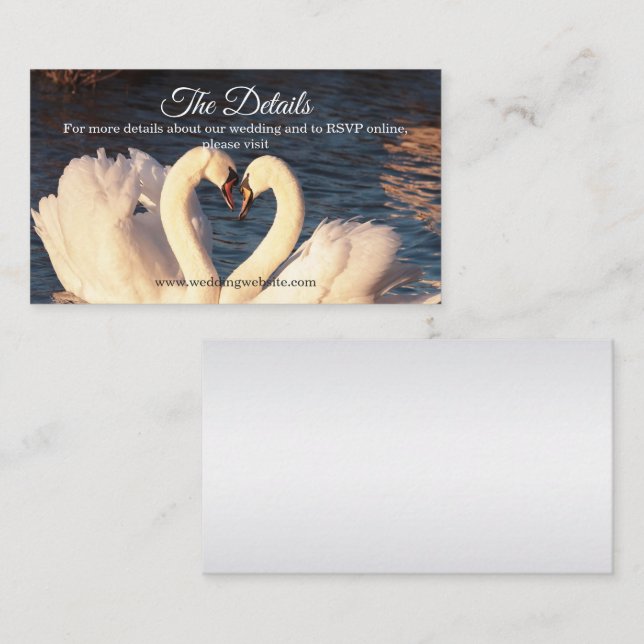 Tarjeta de envoltorio de cisnes blancos (Anverso / Reverso)