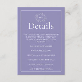 Tarjeta de envoltorio de creata de lavanda monográ