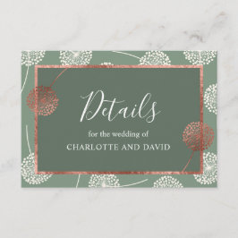 Tarjeta de envoltorio de dandelion verde sabio mod