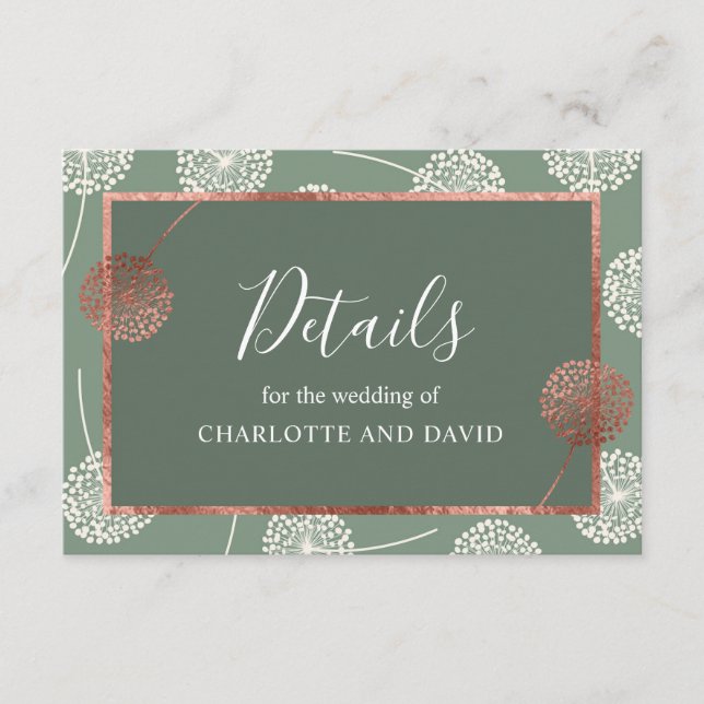 Tarjeta de envoltorio de dandelion verde sabio mod (Anverso)