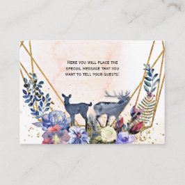 Tarjeta de envoltorio de Deer Floral de Woodland