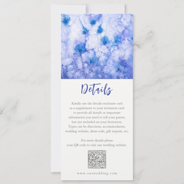 Tarjeta de envoltorio de detalles de la boda del j (Anverso)