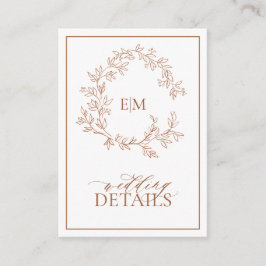 Tarjeta de envoltorio de detalles del Boda de Mono