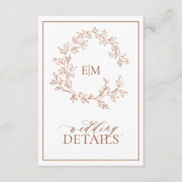 Tarjeta de envoltorio de detalles del Boda de Mono