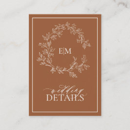 Tarjeta de envoltorio de detalles del Boda de Mono