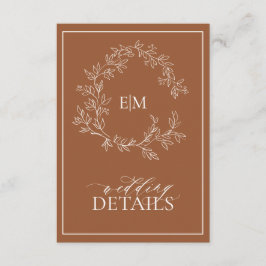 Tarjeta de envoltorio de detalles del Boda de Mono