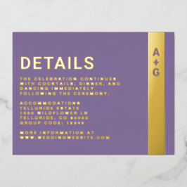 Tarjeta de envoltorio de detalles morados