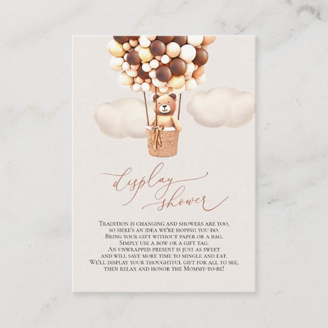 Tarjeta de envoltorio de ducha de los globos de os (Anverso)