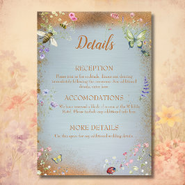 Tarjeta de envoltorio de flor silvestre Blue Elega