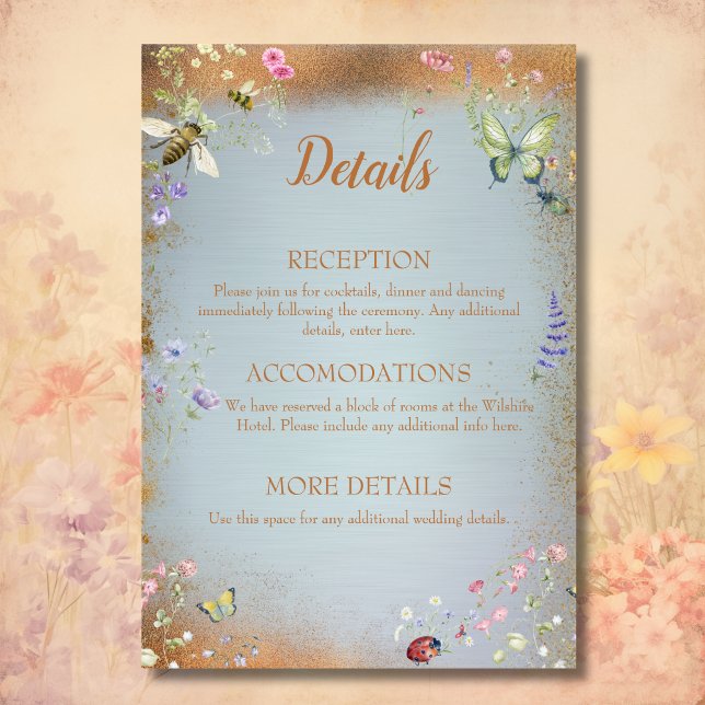 Tarjeta de envoltorio de flor silvestre Blue Elega (Subido por el creador)