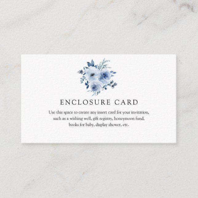 Tarjeta de envoltorio de flores azul acuarela (Anverso)