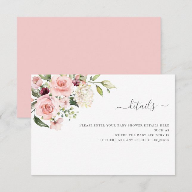 Tarjeta de envoltorio de invitación Baby Shower de (Anverso / Reverso)