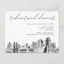 Tarjeta de envoltorio de invitación para cena de e