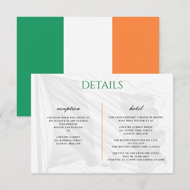 Tarjeta de envoltorio de la pareja de Irlanda (Anverso / Reverso)