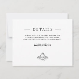 Tarjeta de envoltorio de monograma de flor elegant