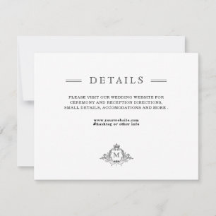 Tarjeta de envoltorio de monograma de flor elegant