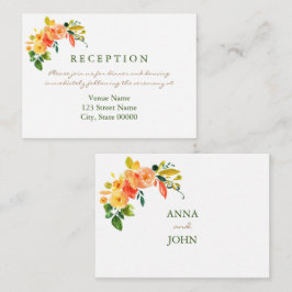 Tarjeta de envoltorio de naranja floral acuático