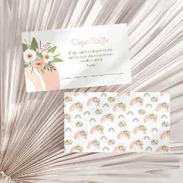 Tarjeta de envoltorio de pañal de arcoiris con flo