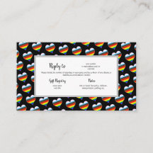 Tarjeta de envoltorio de patrón de corazón arco ir