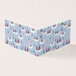 Tarjeta de envoltorio de regalo de árbol de nieve 