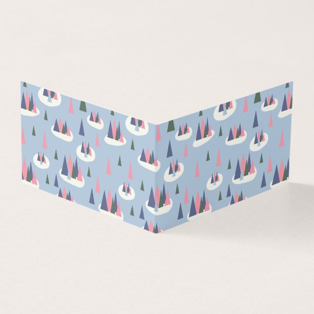 Tarjeta de envoltorio de regalo de árbol de nieve  (Exterior)