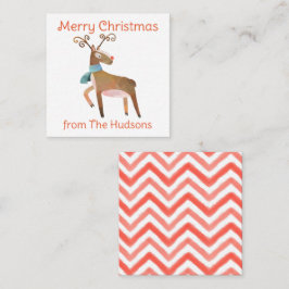 Tarjeta de envoltorio de regalo de reno para Navid
