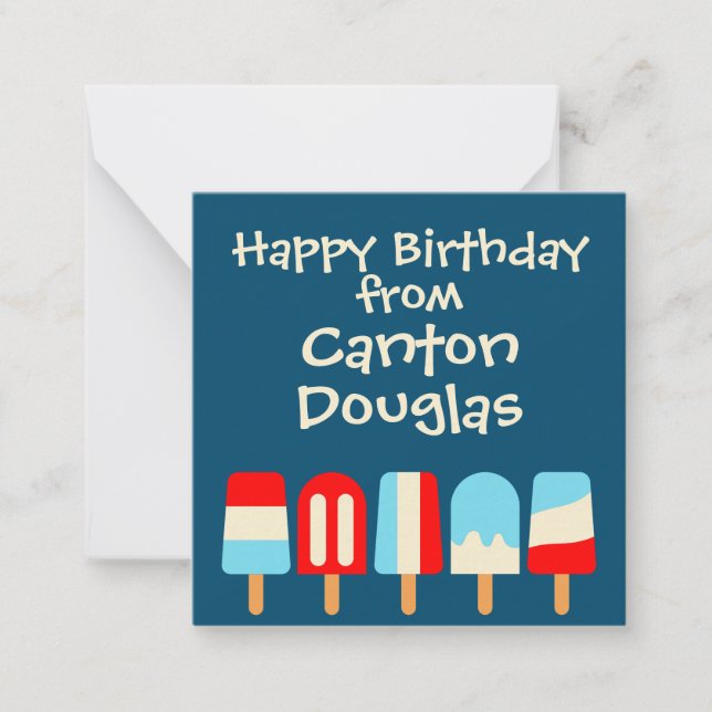 Tarjeta de envoltorio de regalo personalizada Pops (Anverso)