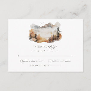 Tarjeta de envoltorio de Watercolor Mountain Weddi