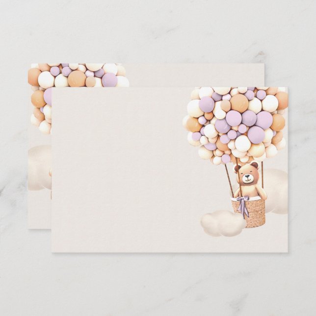 Tarjeta de envoltorio en blanco para los globos de (Anverso / Reverso)