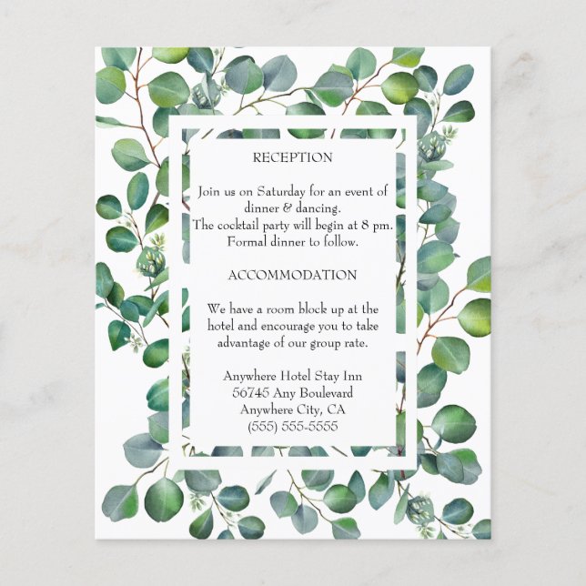 Tarjeta de envoltorio Eucalyptus para la vegetació (Anverso)