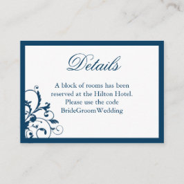 Tarjeta de envoltorio Navy Blue and Silver Boda Su