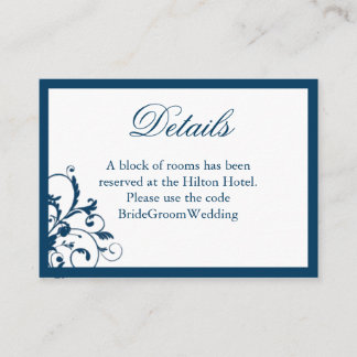 Tarjeta de envoltorio Navy Blue and Silver Boda Su