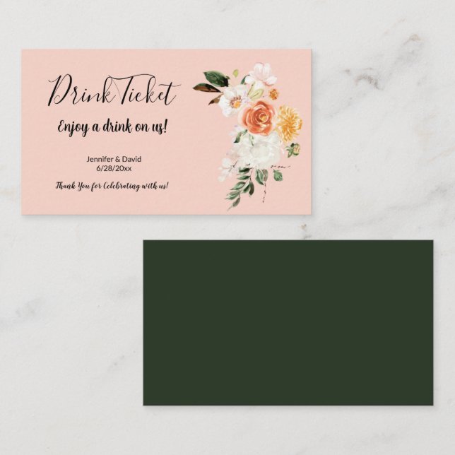 Tarjeta de envoltorio para boletos de bebida de lo (Anverso / Reverso)