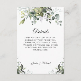 Tarjeta de envoltorio para detalles de color de ag