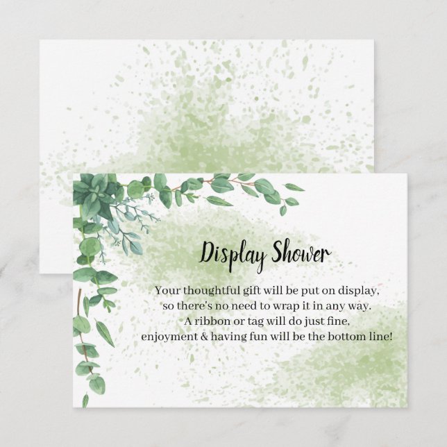 Tarjeta de envoltorio para ducha de novia Eucalypt (Anverso / Reverso)