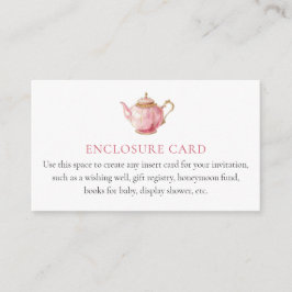Tarjeta de envoltorio para ducha Fiesta de té rosa