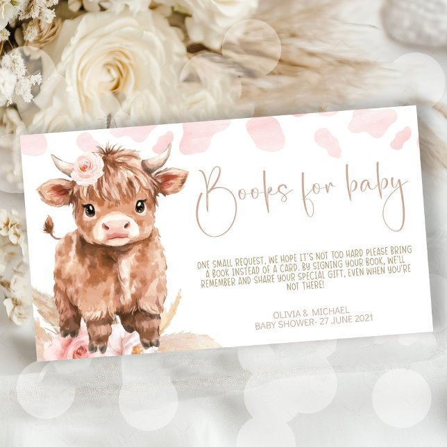 Tarjeta de envoltorio para la ducha de bebé Highla (Highland Cow Holy Cow baby shower girl )