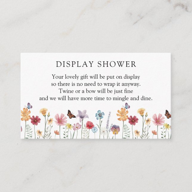 Tarjeta de envoltorio para mariposa y flor silvest (Anverso)
