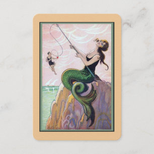 Tarjeta de envoltorio romántico para sirenas de ép