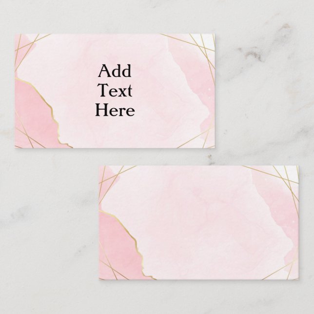 Tarjeta de envoltorio rosa de tinta de alcohol y r (Anverso / Reverso)