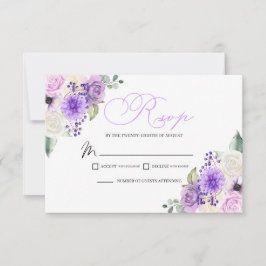 Tarjeta de envoltorio RSVP para boda de primavera