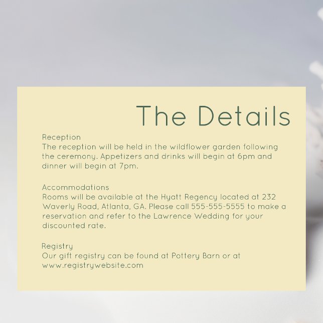 Tarjeta de envoltorio simple de Boda amarillo de p (Subido por el creador)