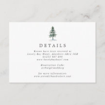 Tarjeta de envoltorio simple de Boda de pino de co