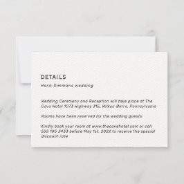 Tarjeta de envoltorio simple para Boda neutro