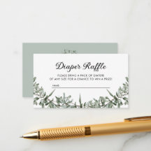 Tarjeta de envoltorio Teddy Bear Greenery Diaper R