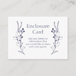 Tarjeta de envoltorio Vinas y Flores Azules Oscura