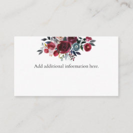 Tarjeta de envoltura acuarela floral borgoña