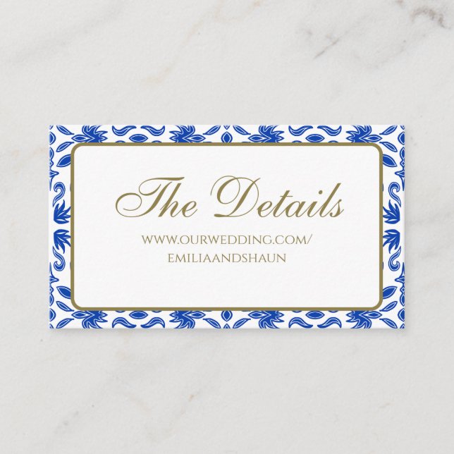 Tarjeta de envoltura azul italiana tradicional (Anverso)