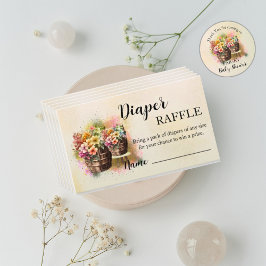 Tarjeta de envoltura Baby Shower de barril de flor